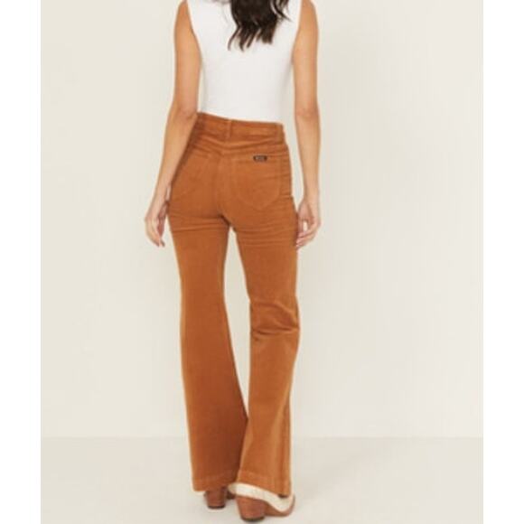 Rolla's NWT Eastcoast Flare High Rise Corduroy Pants Size: 28 Color: Tan - Picture 2 of 12